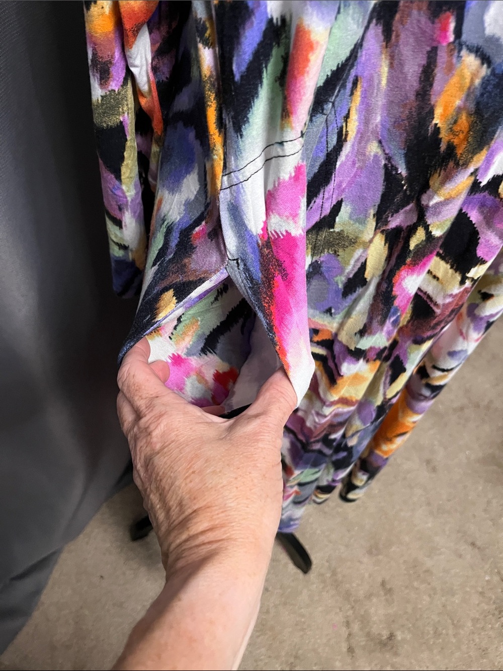 Attitudes by Renee Abstract Floral Maxi Dress - Purple, Orange, Pink - Picture 2 of 6